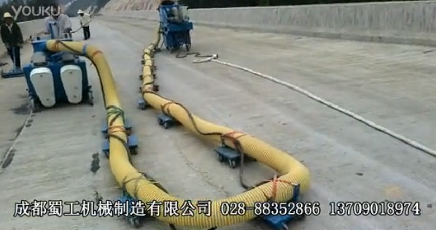 蜀工路面拋丸機炎汝高速拋丸施工